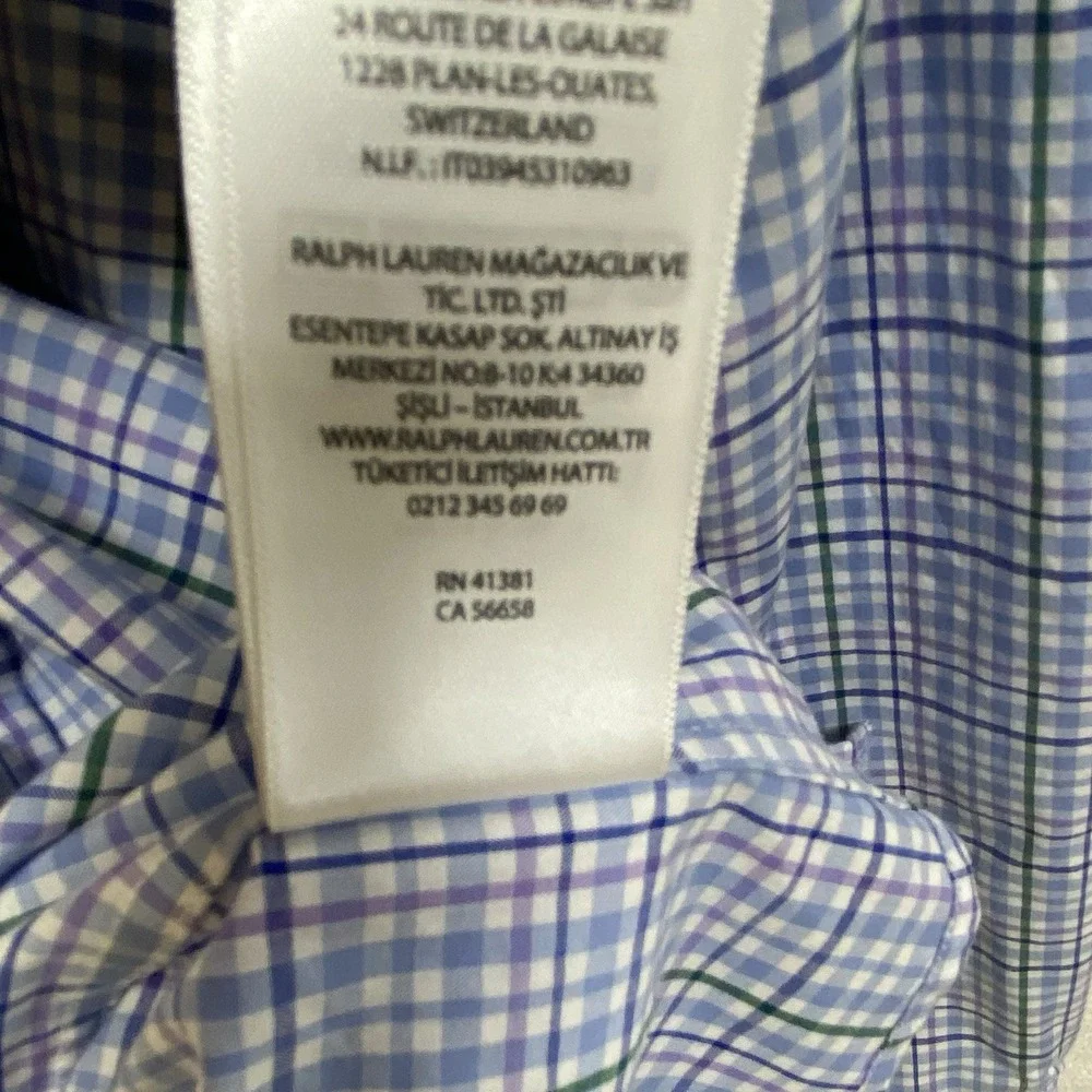 Ralph Lauren Classic Fit Button Down Long Sleeve Plaid Shirt Mens 2XL 18.5‎